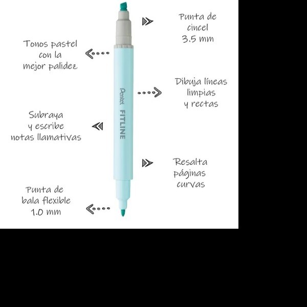 RESALTADOR DOBLE PUNTA COL. PASTEL SLW11P-K VDE CLARO E10